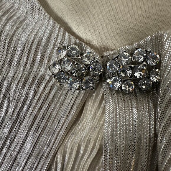 Cachet Evening Jacket & Tank Platinum Open Front with Sparkle Button Closure - Picture 5 of 11